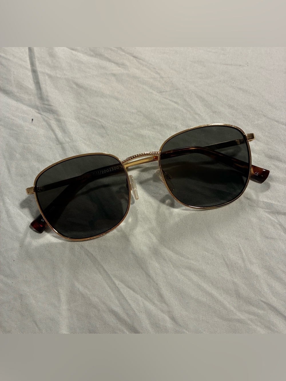 Le Specs Gold Frame Black Lens Women's Sunglasses